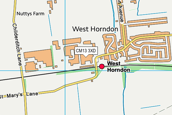 CM13 3XD map - OS VectorMap District (Ordnance Survey) CM13 3XD map - OS VectorMap District (Ordnance Survey)
