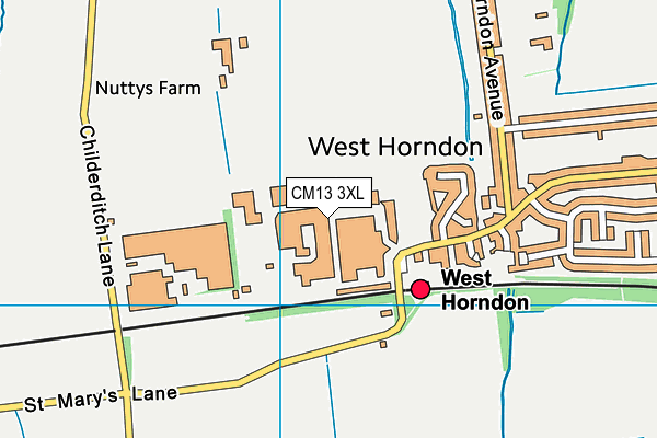 CM13 3XL map - OS VectorMap District (Ordnance Survey)