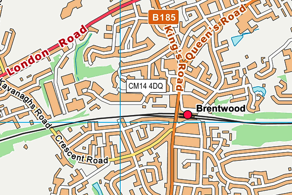 CM14 4DQ map - OS VectorMap District (Ordnance Survey) CM14 4DQ map - OS VectorMap District (Ordnance Survey)