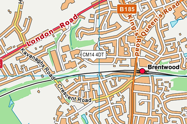 CM14 4DT map - OS VectorMap District (Ordnance Survey) CM14 4DT map - OS VectorMap District (Ordnance Survey)