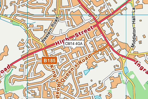 CM14 4GA map - OS VectorMap District (Ordnance Survey)