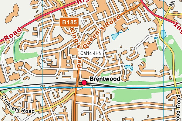 CM14 4HN map - OS VectorMap District (Ordnance Survey) CM14 4HN map - OS VectorMap District (Ordnance Survey)