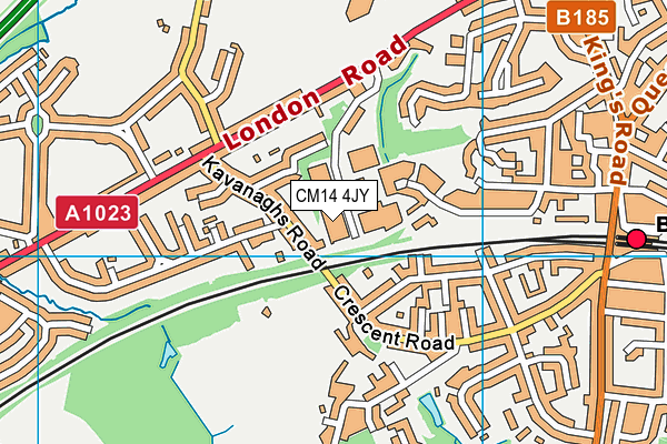 CM14 4JY map - OS VectorMap District (Ordnance Survey) CM14 4JY map - OS VectorMap District (Ordnance Survey)