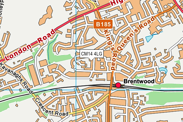 CM14 4LG map - OS VectorMap District (Ordnance Survey) CM14 4LG map - OS VectorMap District (Ordnance Survey)