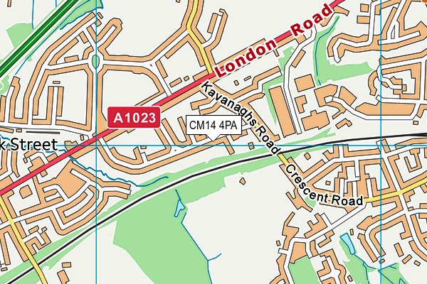 CM14 4PA map - OS VectorMap District (Ordnance Survey) CM14 4PA map - OS VectorMap District (Ordnance Survey)