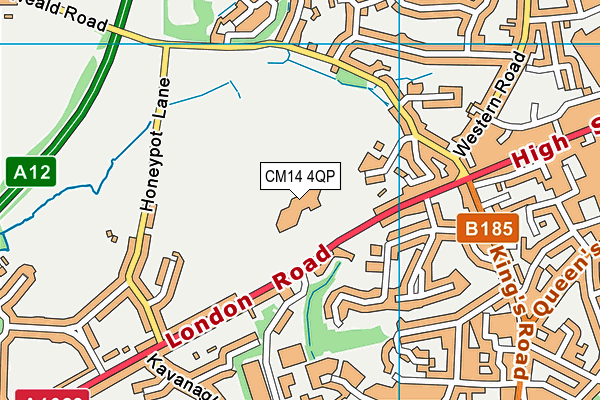 CM14 4QP map - OS VectorMap District (Ordnance Survey)