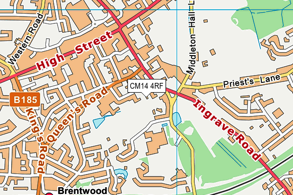 CM14 4RF map - OS VectorMap District (Ordnance Survey) CM14 4RF map - OS VectorMap District (Ordnance Survey)