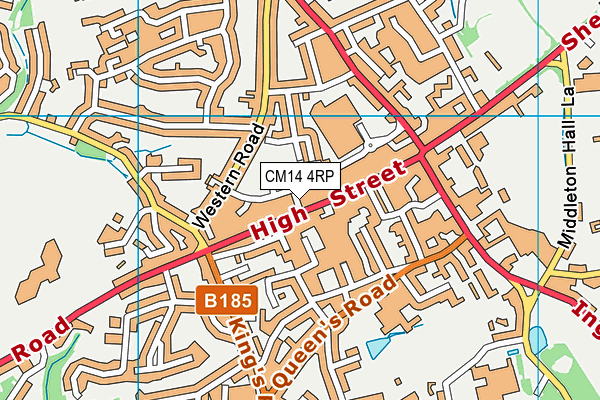 CM14 4RP map - OS VectorMap District (Ordnance Survey) CM14 4RP map - OS VectorMap District (Ordnance Survey)