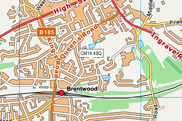 CM14 4SQ map - OS VectorMap District (Ordnance Survey) CM14 4SQ map - OS VectorMap District (Ordnance Survey)