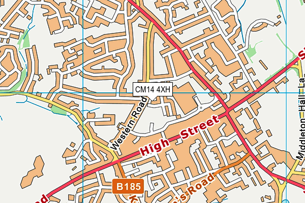 CM14 4XH map - OS VectorMap District (Ordnance Survey)