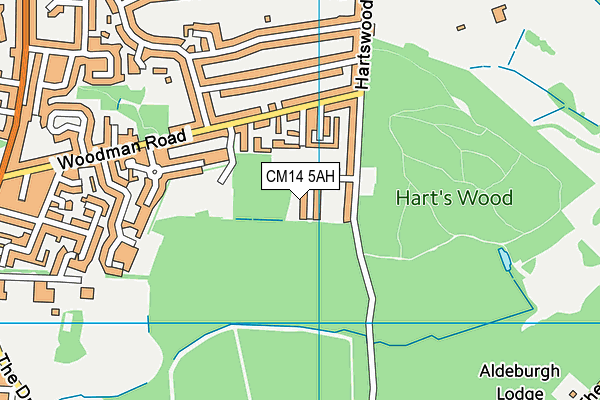 CM14 5AH map - OS VectorMap District (Ordnance Survey) CM14 5AH map - OS VectorMap District (Ordnance Survey)