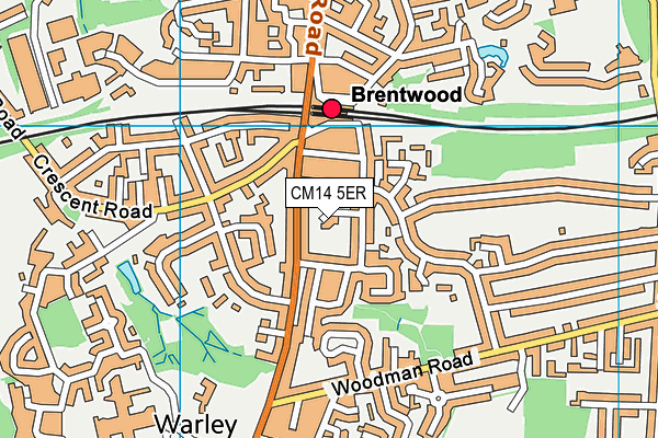 CM14 5ER map - OS VectorMap District (Ordnance Survey) CM14 5ER map - OS VectorMap District (Ordnance Survey)