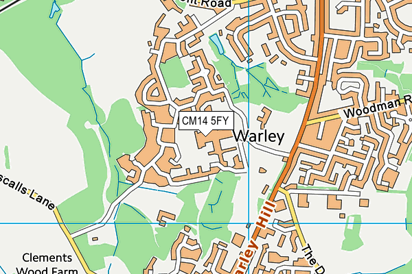 CM14 5FY map - OS VectorMap District (Ordnance Survey) CM14 5FY map - OS VectorMap District (Ordnance Survey)