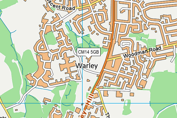 CM14 5GB map - OS VectorMap District (Ordnance Survey) CM14 5GB map - OS VectorMap District (Ordnance Survey)