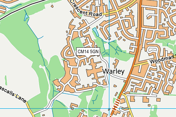 CM14 5GN map - OS VectorMap District (Ordnance Survey) CM14 5GN map - OS VectorMap District (Ordnance Survey)