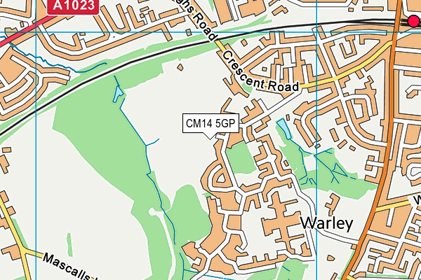 CM14 5GP map - OS VectorMap District (Ordnance Survey) CM14 5GP map - OS VectorMap District (Ordnance Survey)