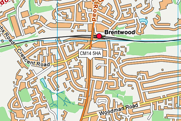 CM14 5HA map - OS VectorMap District (Ordnance Survey) CM14 5HA map - OS VectorMap District (Ordnance Survey)