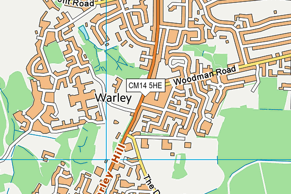 CM14 5HE map - OS VectorMap District (Ordnance Survey) CM14 5HE map - OS VectorMap District (Ordnance Survey)