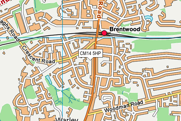 CM14 5HP map - OS VectorMap District (Ordnance Survey) CM14 5HP map - OS VectorMap District (Ordnance Survey)