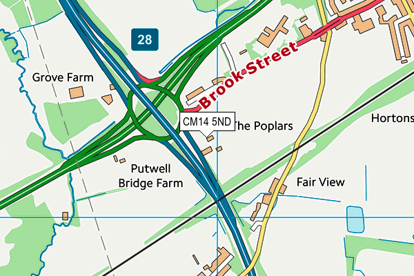 CM14 5ND map - OS VectorMap District (Ordnance Survey) CM14 5ND map - OS VectorMap District (Ordnance Survey)