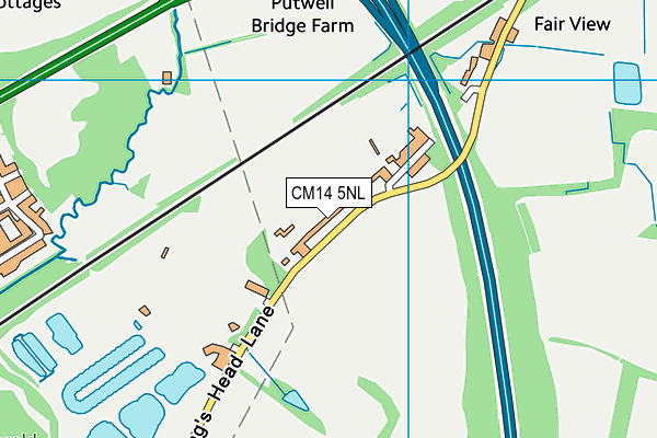 CM14 5NL map - OS VectorMap District (Ordnance Survey)
