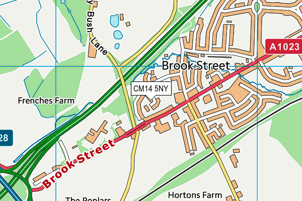 CM14 5NY map - OS VectorMap District (Ordnance Survey) CM14 5NY map - OS VectorMap District (Ordnance Survey)