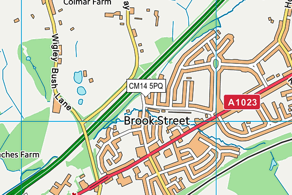 CM14 5PQ map - OS VectorMap District (Ordnance Survey) CM14 5PQ map - OS VectorMap District (Ordnance Survey)