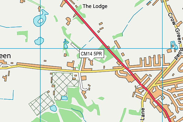 CM14 5PR map - OS VectorMap District (Ordnance Survey)