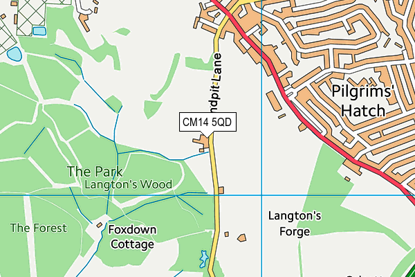 CM14 5QD map - OS VectorMap District (Ordnance Survey)