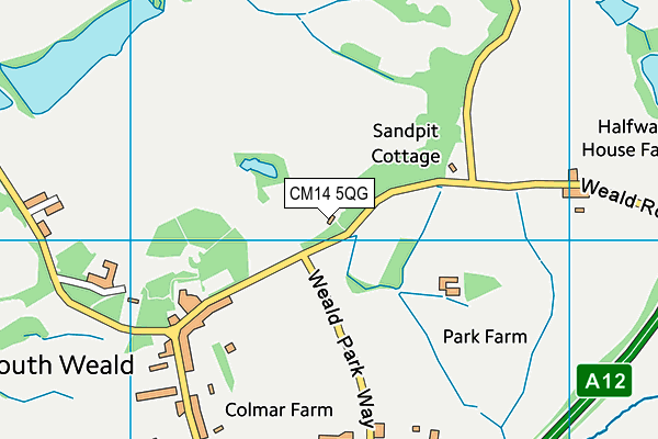 CM14 5QG map - OS VectorMap District (Ordnance Survey) CM14 5QG map - OS VectorMap District (Ordnance Survey)