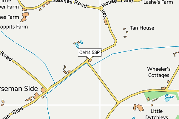 CM14 5SP map - OS VectorMap District (Ordnance Survey) CM14 5SP map - OS VectorMap District (Ordnance Survey)