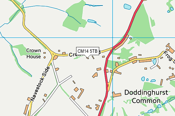 CM14 5TB map - OS VectorMap District (Ordnance Survey) CM14 5TB map - OS VectorMap District (Ordnance Survey)