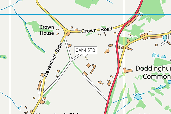 CM14 5TD map - OS VectorMap District (Ordnance Survey) CM14 5TD map - OS VectorMap District (Ordnance Survey)