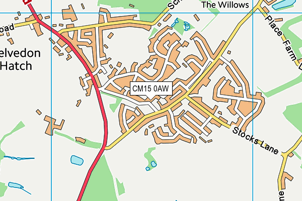 CM15 0AW map - OS VectorMap District (Ordnance Survey) CM15 0AW map - OS VectorMap District (Ordnance Survey)