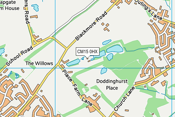 CM15 0HX map - OS VectorMap District (Ordnance Survey)