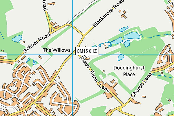CM15 0HZ map - OS VectorMap District (Ordnance Survey) CM15 0HZ map - OS VectorMap District (Ordnance Survey)