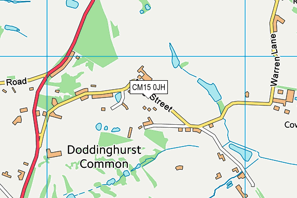 CM15 0JH map - OS VectorMap District (Ordnance Survey) CM15 0JH map - OS VectorMap District (Ordnance Survey)