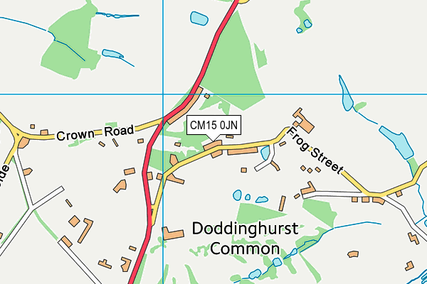 CM15 0JN map - OS VectorMap District (Ordnance Survey)