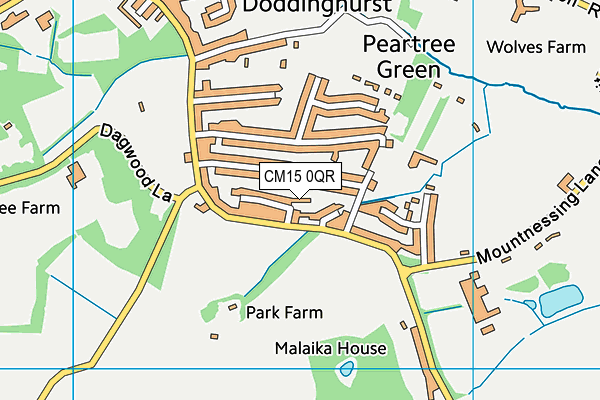 CM15 0QR map - OS VectorMap District (Ordnance Survey) CM15 0QR map - OS VectorMap District (Ordnance Survey)