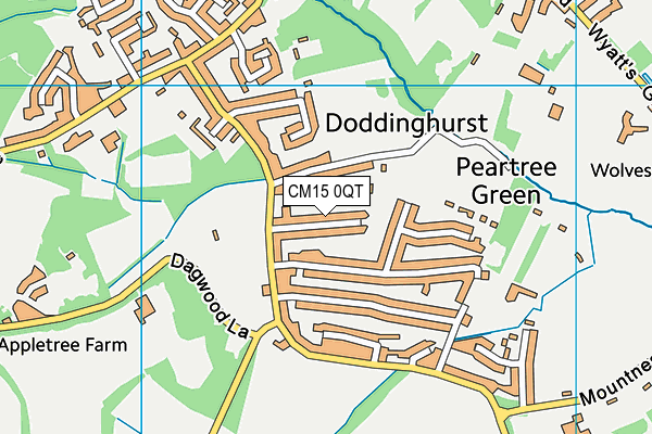 CM15 0QT map - OS VectorMap District (Ordnance Survey) CM15 0QT map - OS VectorMap District (Ordnance Survey)
