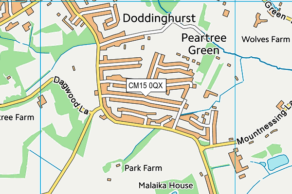 CM15 0QX map - OS VectorMap District (Ordnance Survey) CM15 0QX map - OS VectorMap District (Ordnance Survey)