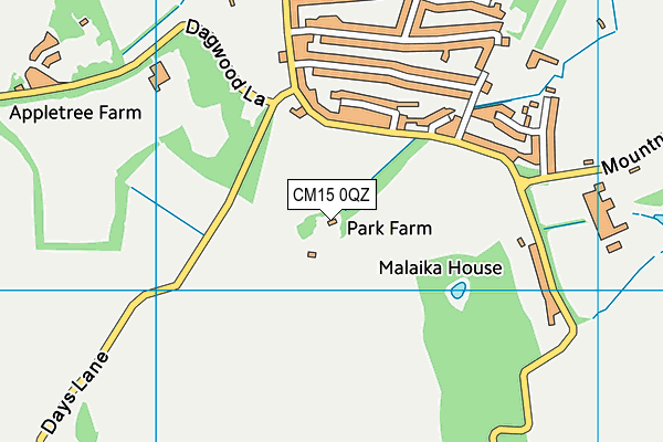 CM15 0QZ map - OS VectorMap District (Ordnance Survey) CM15 0QZ map - OS VectorMap District (Ordnance Survey)