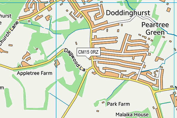 CM15 0RZ map - OS VectorMap District (Ordnance Survey) CM15 0RZ map - OS VectorMap District (Ordnance Survey)
