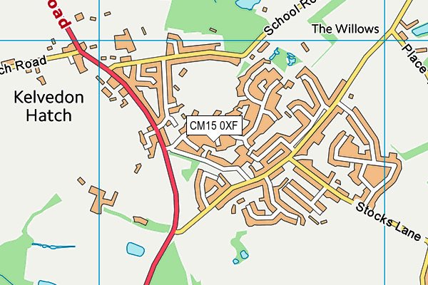 CM15 0XF map - OS VectorMap District (Ordnance Survey) CM15 0XF map - OS VectorMap District (Ordnance Survey)
