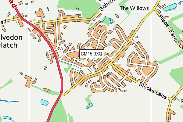 CM15 0XQ map - OS VectorMap District (Ordnance Survey) CM15 0XQ map - OS VectorMap District (Ordnance Survey)