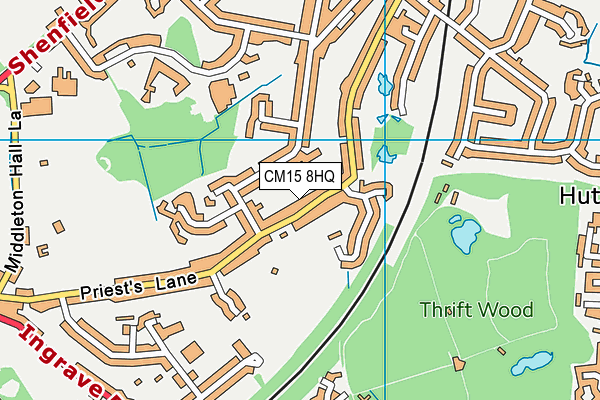 CM15 8HQ map - OS VectorMap District (Ordnance Survey) CM15 8HQ map - OS VectorMap District (Ordnance Survey)