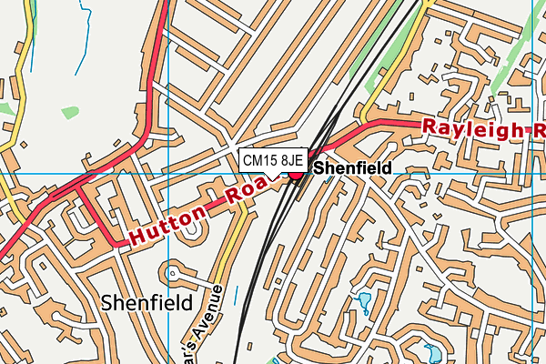 CM15 8JE map - OS VectorMap District (Ordnance Survey)
