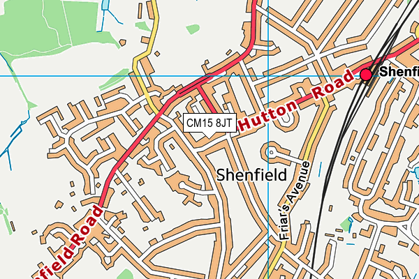 CM15 8JT map - OS VectorMap District (Ordnance Survey)