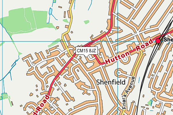 CM15 8JZ map - OS VectorMap District (Ordnance Survey)