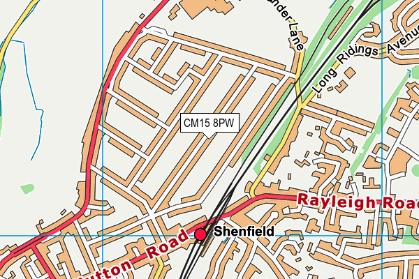 CM15 8PW map - OS VectorMap District (Ordnance Survey)
